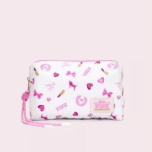 PINK x LoveShackFancy Makeup Bag in VS White Bisous